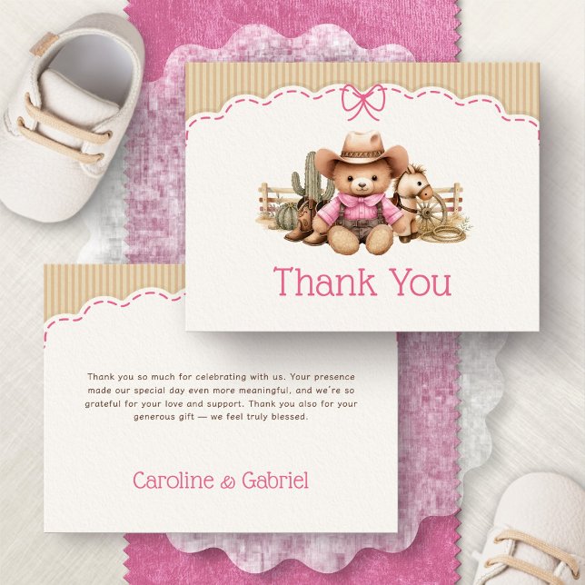Tarjeta de agradecimiento para ducha de bebé niña  (Subido por el creador)