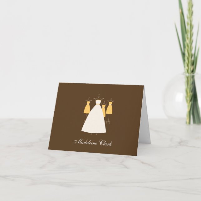 Tarjeta de agradecimiento para ducha de novia con  (Anverso)