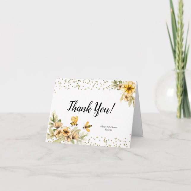 Tarjeta de agradecimiento para ducha de novia de a (Anverso)