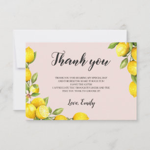 Tarjeta de agradecimiento para ducha de novia de l