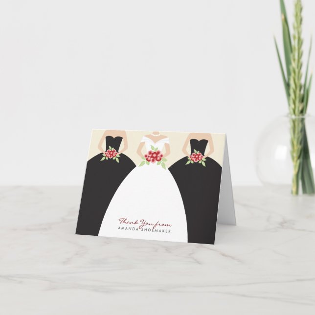 Tarjeta de agradecimiento para ducha de novia de v (Anverso)