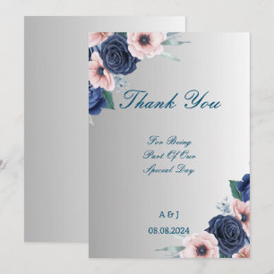 Tarjeta de agradecimiento para ducha de novia flor