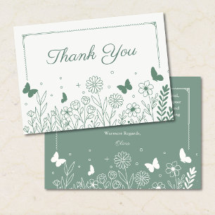 Tarjeta de agradecimiento para ducha de novia flor