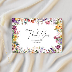 Tarjeta de agradecimiento para ducha de novia flor