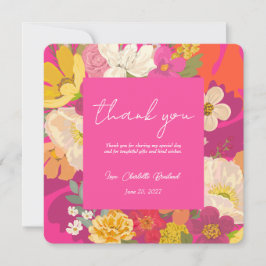 Tarjeta de agradecimiento para ducha de novia flor