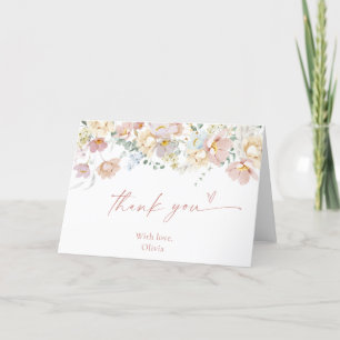 Tarjeta de agradecimiento para ducha floral, ducha