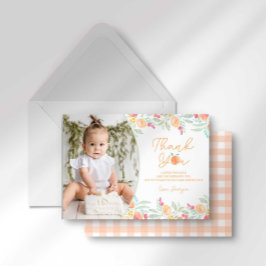 Tarjeta de agradecimiento para el 1er cumpleaños d
