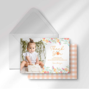 Tarjeta de agradecimiento para el 1er cumpleaños d
