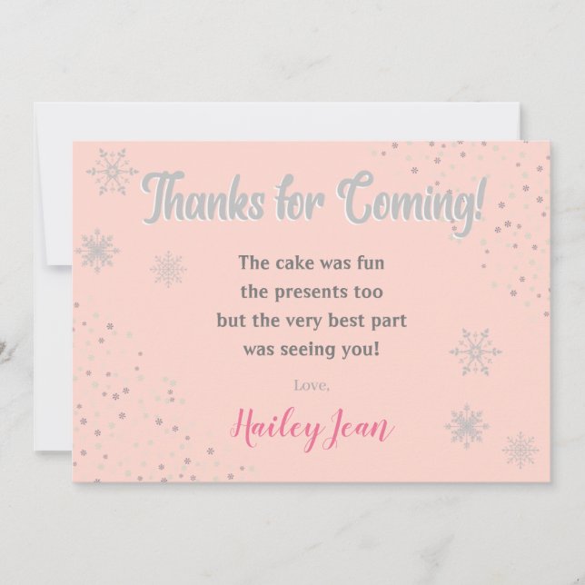 Tarjeta de agradecimiento para el 1er cumpleaños d (Anverso)