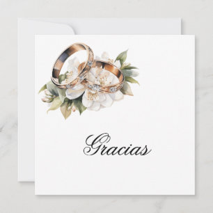 Tarjeta de agradecimiento para el anillo de boda