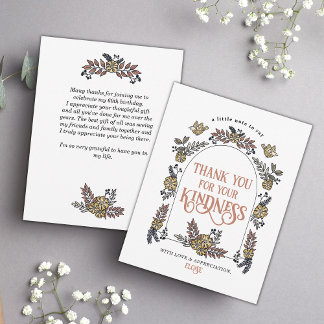 Tarjeta de agradecimiento para el Arco de Flores d