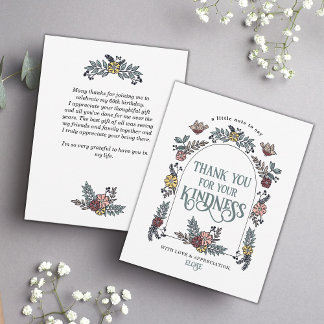 Tarjeta de agradecimiento para el Arco de Flores d