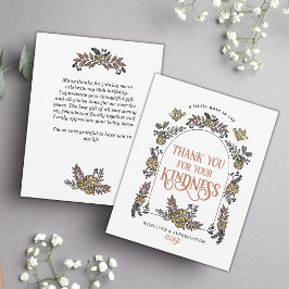 Tarjeta de agradecimiento para el Arco de Flores d