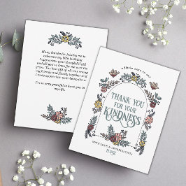 Tarjeta de agradecimiento para el Arco de Flores d
