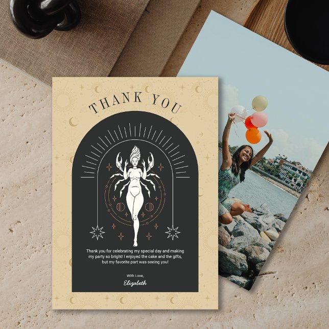 Tarjeta de agradecimiento para el Arco Zodiaco del (Mystic Cancer Zodiac Arch Thank You Card)
