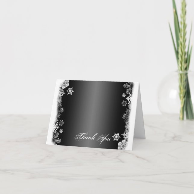 Tarjeta de agradecimiento para el Boda de copos de (Anverso)