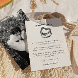 Tarjeta de agradecimiento para el Boda de pasteles