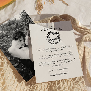 Tarjeta de agradecimiento para el Boda de pasteles