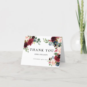 Tarjeta de agradecimiento para el Boda de Rubor Bo