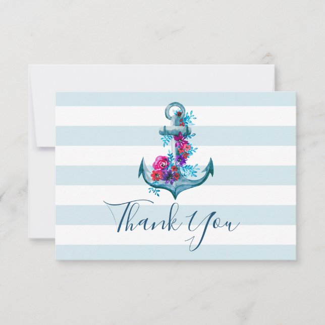 Tarjeta de agradecimiento para el Boda del Ancla d (Anverso)