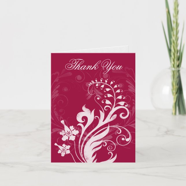 Tarjeta de agradecimiento para el Boda Floral Vint (Anverso)