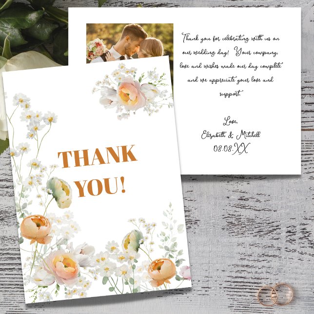 Tarjeta de agradecimiento para el Boda floral Whit (Subido por el creador)