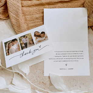 Tarjeta de agradecimiento para el Boda fotográfico