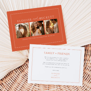 Tarjeta de agradecimiento para el Boda fotográfico