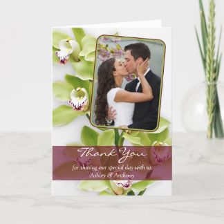 Tarjeta de agradecimiento para el Boda Orquídea Ve