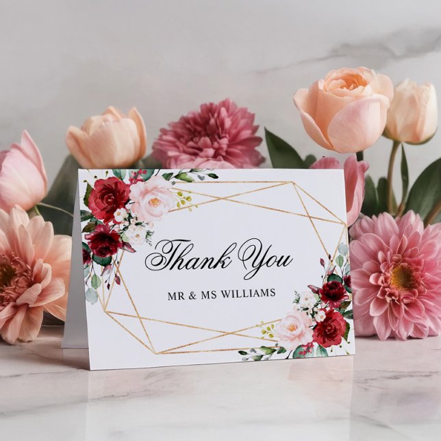 Tarjeta de agradecimiento para el Boda Rosa Rosado (Subido por el creador)