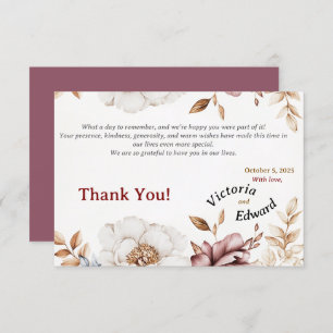 Tarjeta de agradecimiento para el Boda Victoriano