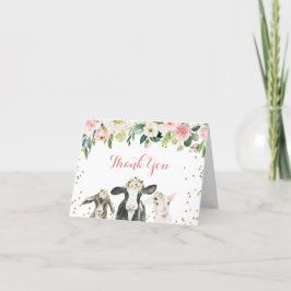 Tarjeta de agradecimiento para el Chica de Floral 