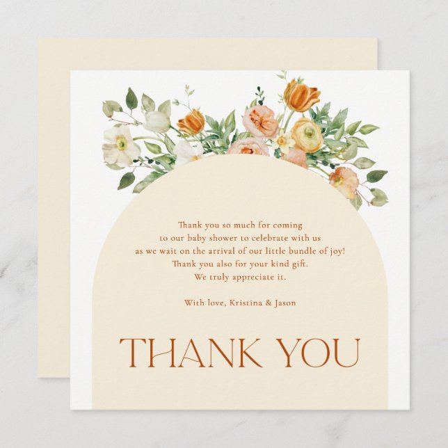 Tarjeta de agradecimiento para el Chica de Flores  (Anverso / Reverso)