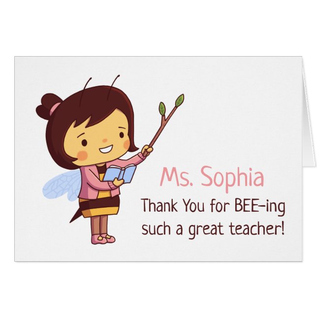 Tarjeta de agradecimiento para el día del profesor (Anverso (Horizontal))