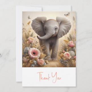 Tarjeta de agradecimiento para el elefante bebé