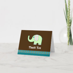 Tarjeta de agradecimiento para el elefante bebé