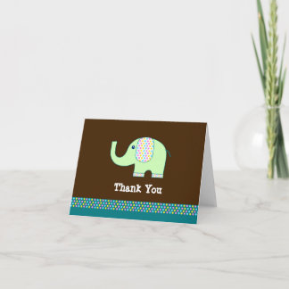 Tarjeta de agradecimiento para el elefante bebé
