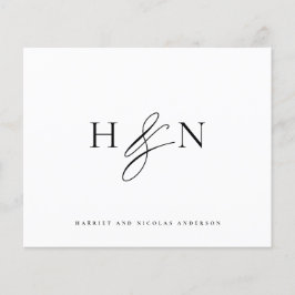 Tarjeta de agradecimiento para el elegante Boda de