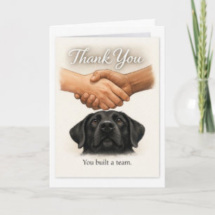 Tarjeta de agradecimiento para el equipo de perro