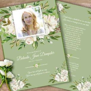 Tarjeta de agradecimiento para el funeral conmemor