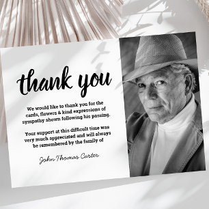 Tarjeta de agradecimiento para el funeral conmemor