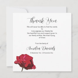 Tarjeta de agradecimiento para el funeral de la Ro