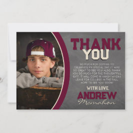 Tarjeta de agradecimiento para el Grad Burgundy & 