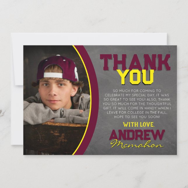 Tarjeta de agradecimiento para el Grad de Borgoña  (Anverso)