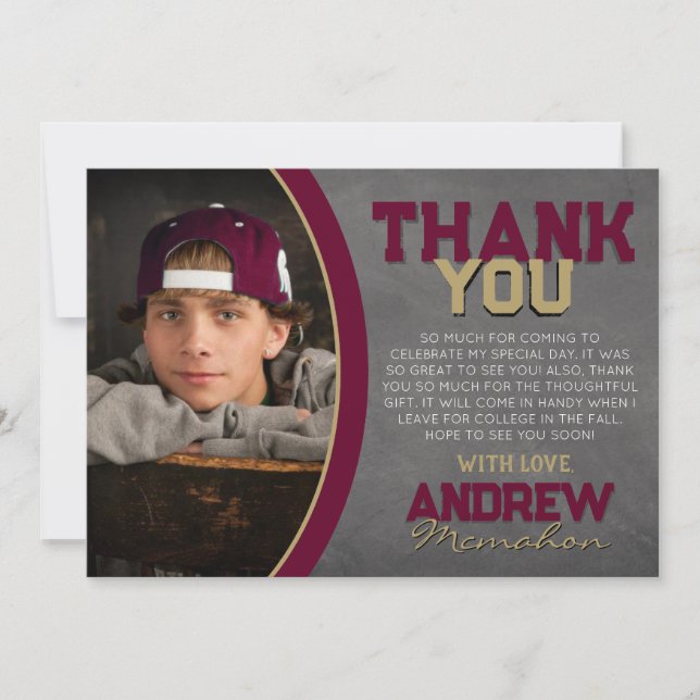 Tarjeta de agradecimiento para el Grad de Borgoña  (Anverso)