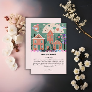 Tarjeta De Agradecimiento Para el hogar Pastel Heart Adopción Ducha para el 