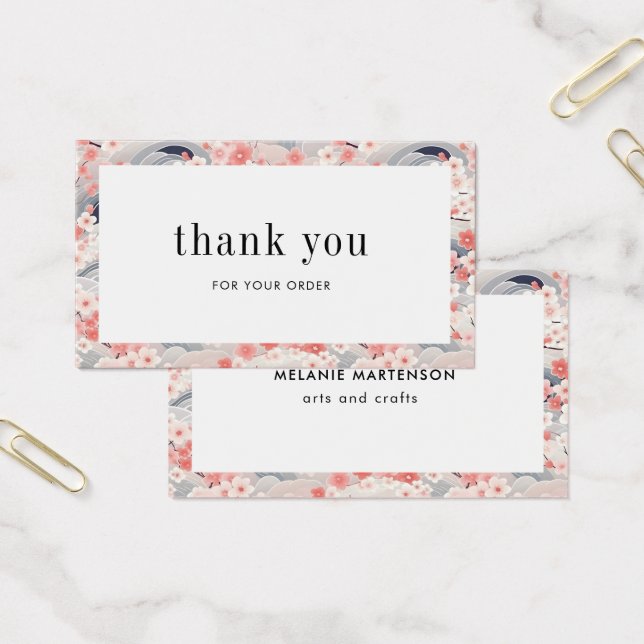 Tarjeta de agradecimiento para el orden floral ros (Oficina)