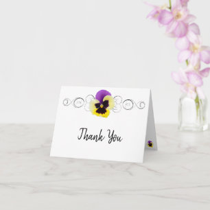 Tarjeta de agradecimiento para el Pansy amarillo y