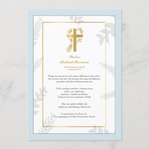 Tarjeta de agradecimiento para el pastor