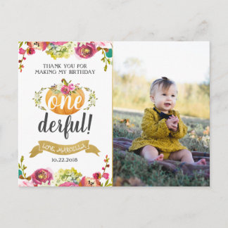 Tarjeta de agradecimiento para el primer cumpleaño